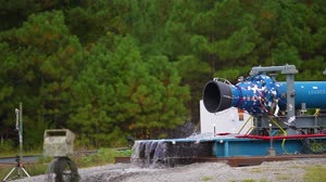 Subscale Booster Motor Test at Marshall Space Flight Center